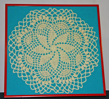 Frugal fun crafts framed doily finished and beautiful