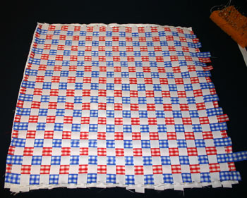 Frugal fun crafts woven ribbon pillow finished weave