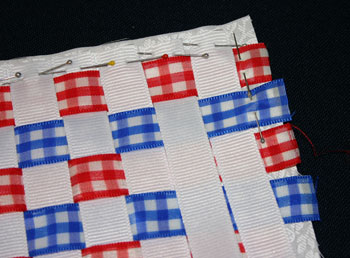 Frugal fun crafts woven ribbon pillow pin ribbon ends