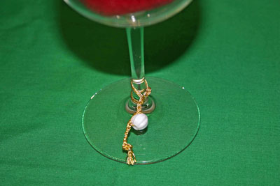 Frugal fun crafts wine charms one white ribbed bead