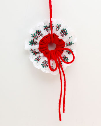 Lace & Seam Binding Flower Ornament