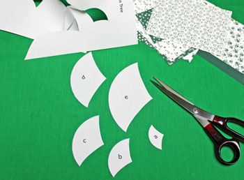 Paper Arcs Christmas Tree step 1 cut pattern