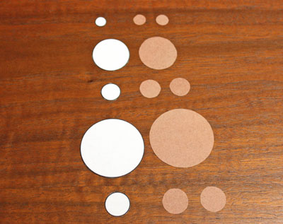 Paper Circles Teddy Bear step 3 cut out the darker circles