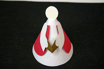 Easy Angel Crafts - Paper Cone Angel - attach arms to angel body