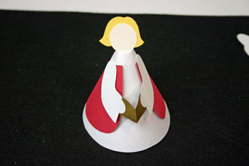 Easy Angel Crafts - Paper Cone Angel - add full hair to back of head
