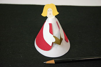 Easy Angel Crafts - Paper Cone Angel - draw eyes and mouth