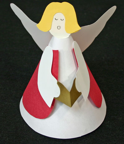 Easy Angel Crafts - Paper Cone Angel - attach wings