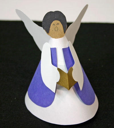 Easy Angel Crafts - Paper Cone Angel - finished boy angel