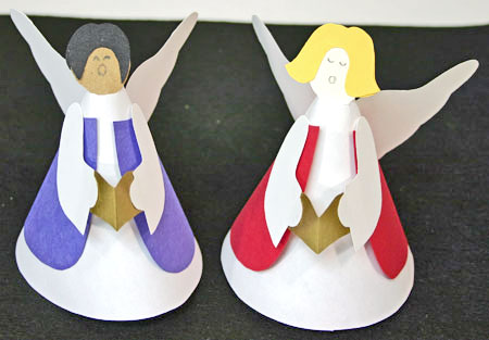 Easy Angel Crafts - Paper Cone Angel - Two finished angels