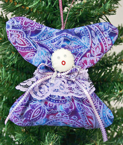 Easy Angel Crafts Quilters Angel hanging on tree