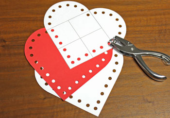 Valentine Heart Pocket step 3 punch holes