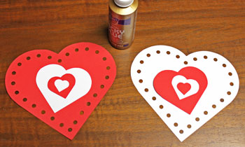 Valentine Heart Pocket step 4 glue shapes