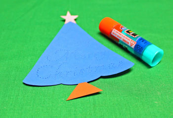 A Very Merry Christmas Tree step 6 glue base and star to tree shape