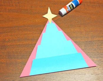 Art Deco Paper Christmas Tree step 15 glue star