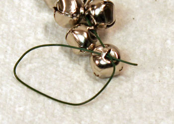 Easy Christmas Crafts Bell Ornament step 6 push wire through last bell again