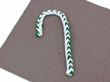 braided candy cane ornament step 7 form cane shape