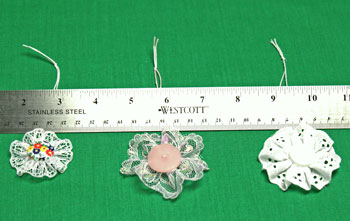 Button and Lace Ornament three different sizes