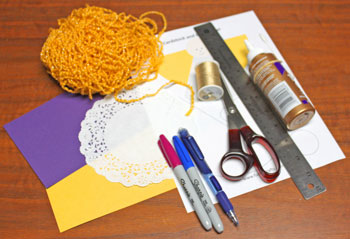 Cardstock and Doily Angel materials and tools