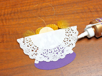 Cardstock and Doily Angel step 20 glue doily half for wings