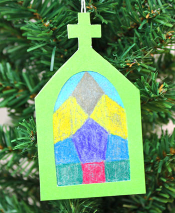 Church Window Ornament step 12 finished hang to display