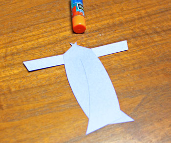 Curved Paper Angel step 3 glue arms