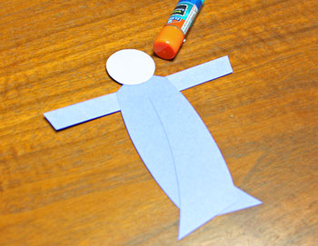 Curved Paper Angel step 4 glue halo
