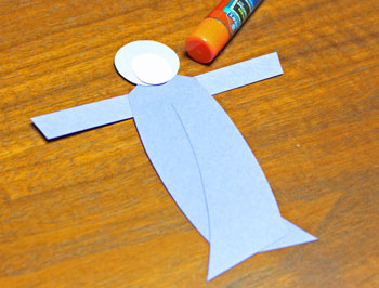 Curved Paper Angel step 5 glue face
