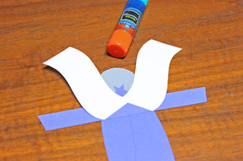 Curved Paper Angel step 6 glue wings