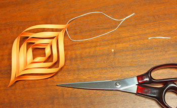 Cut Paper Square Ornament step 11 make hanging loop