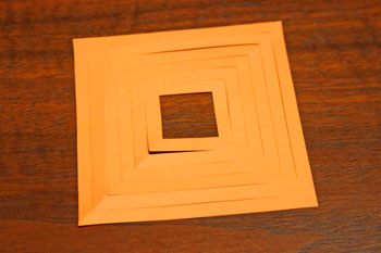 Cut Paper Square Ornament step 5 open and press flat