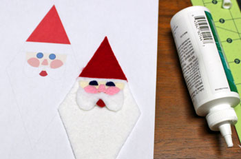 Diamond Santa Claus step 11 glue mustache and eyes
