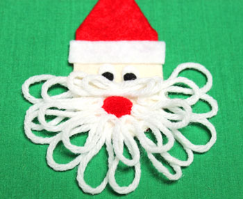 Easy Felt Santa Claus Ornament step 16 glue mustache