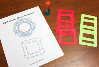 Eight Squares Wreath Ornament step 2 stack shapes