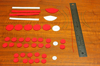 Felt and Bead Elf step 1 cut materials