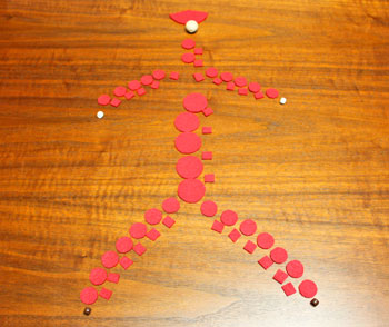 Felt and Bead Elf step 2 arrange materials