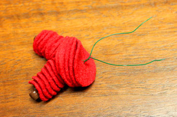 Felt and Bead Elf step 8 twist torso wires