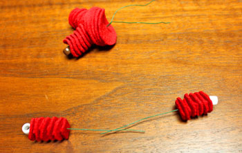 Felt and Bead Elf step 9 make arms