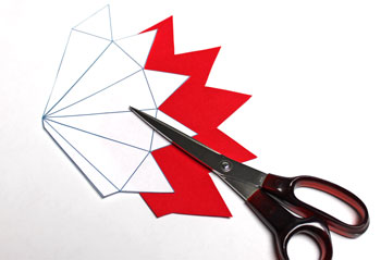Five-point paper cone star step 1 cut out shape
