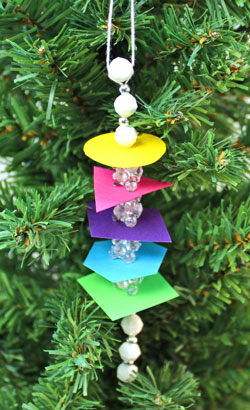 Geometric Icicle Ornament finished in five bright colors