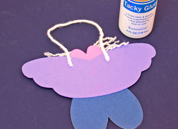 Heart Angel Ornament step 8 glue yarn loop
