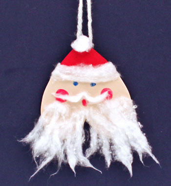 Heart Santa Ornament displayed on a blue background