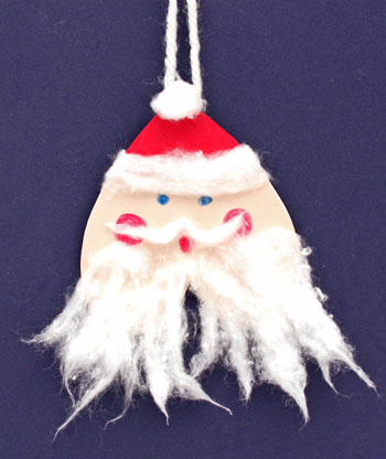 Heart Santa Ornament step 11 finished and hanging on display