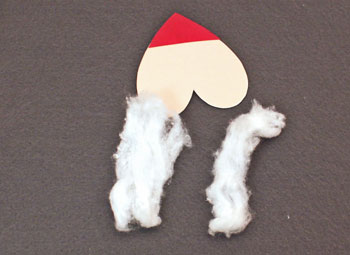 Heart Santa Ornament step 4 separate cotton