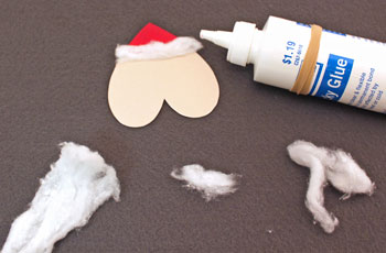 Heart Santa Ornament step glue hat edge