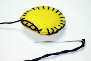 How to sew blanket stitch step 12 almost closed