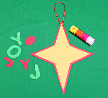Joyful Star Ornament step 4 glue stars together