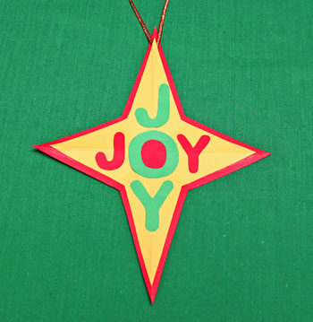 Joyful Star Ornament step 9 glue letters