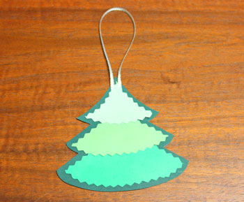 Layered Christmas Tree step 6 glue opposite top section