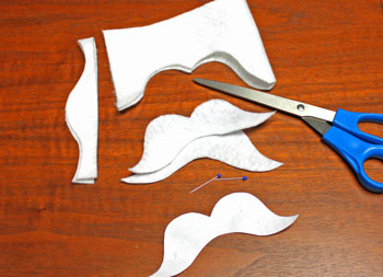 Mustache Angel step 2 cut around the shapes
