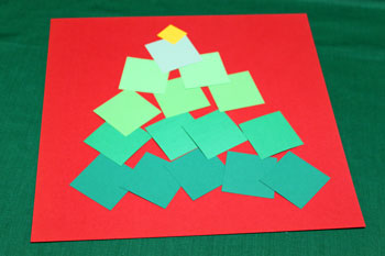 Ombre Squares Christmas Tree step 1 cut all the squares